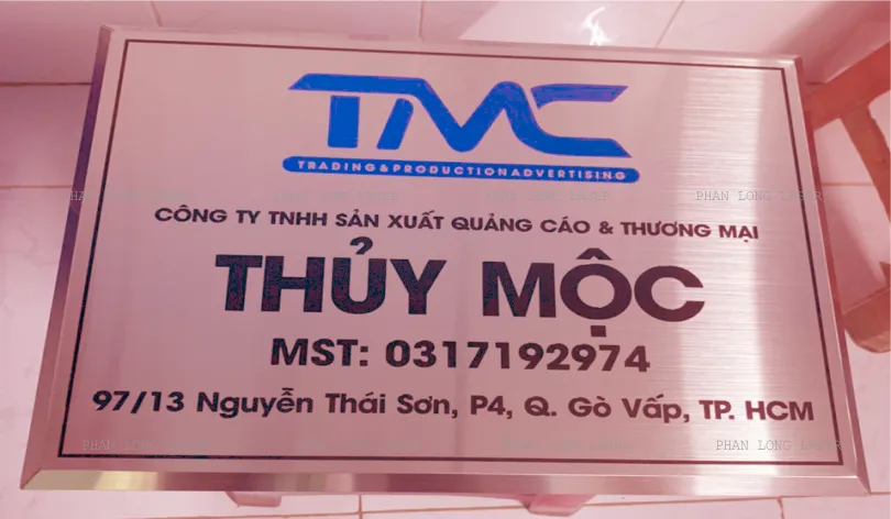 Làm biển số nhà inox in màu UV tại xưởng in Phan Long Việt Nam - Chi nhánh Gò Vấp